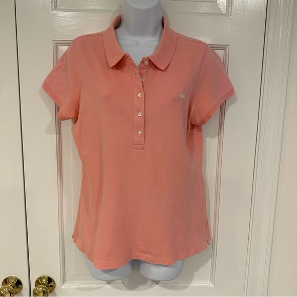Vineyard Vines Tops - Vineyard vines women’s short sleeve cotton polo shirt light pink size large